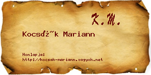 Kocsák Mariann névjegykártya